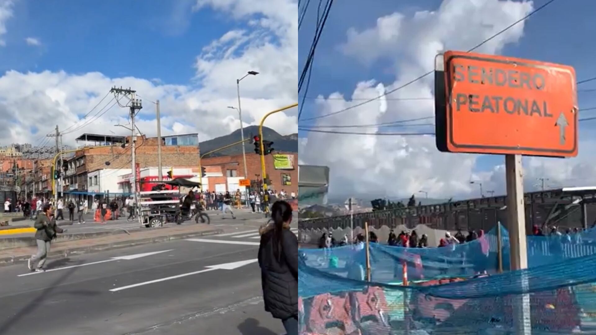 Individuos encapuchados rompieron vidrios y semáforos en medio del paro de camioneros.