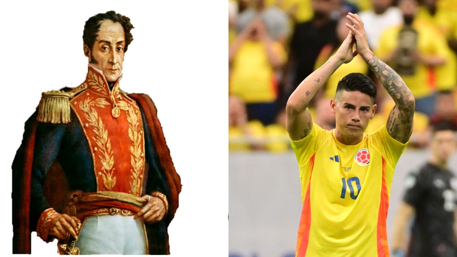 Simón Bolívar y James Rodríguez