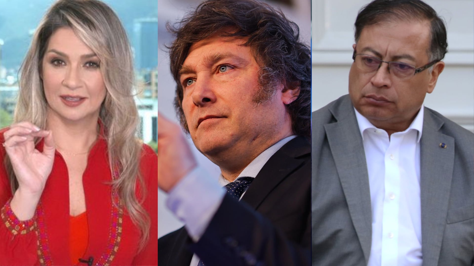 Vicky Dávila, Javier Milei y Gustavo Petro