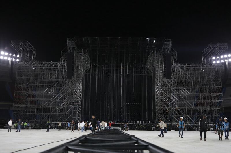 En fotos: monumental montaje del concierto de Shakira en el estadio Metropolitano en Barranquilla.