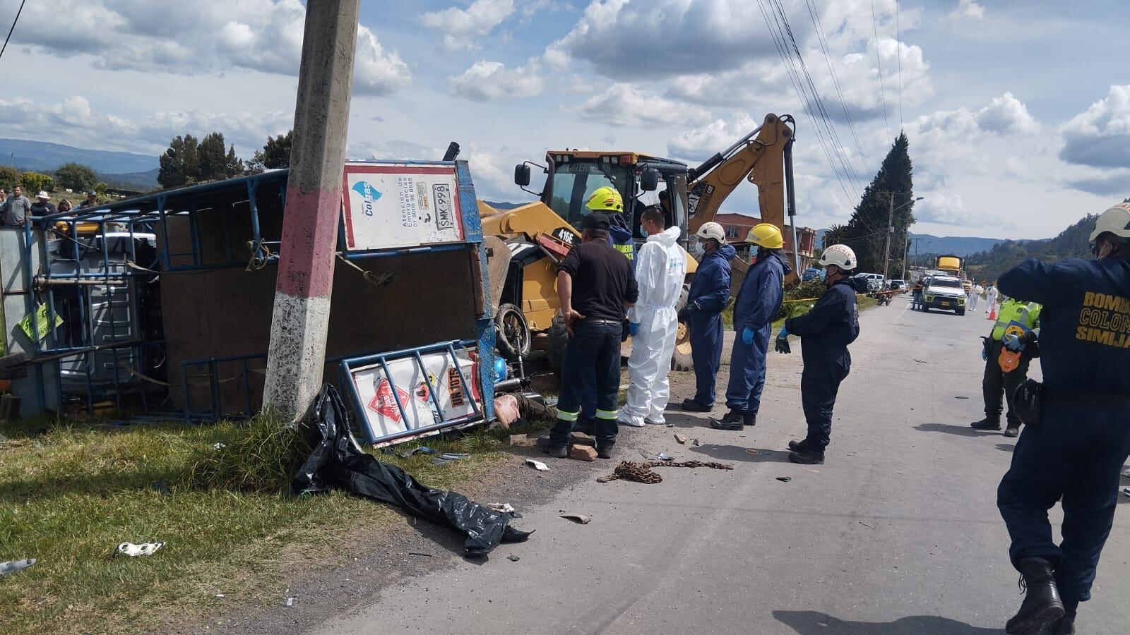 Accidente en la vía Simijaca - Chiquinquirá.