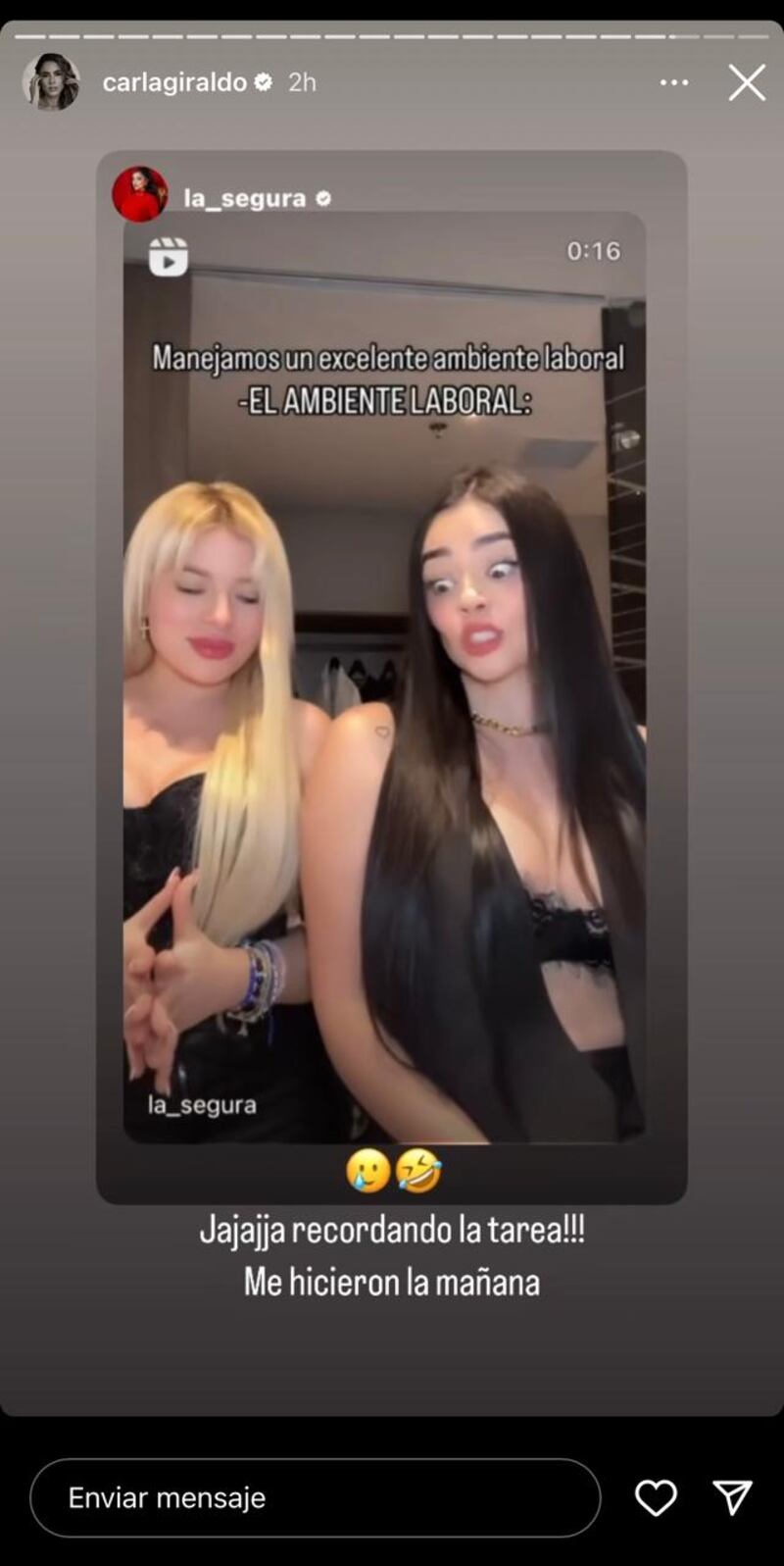 La Segura y Ornella imitaron a Carla Giraldo y Cristina Hurtado por la "tarea"