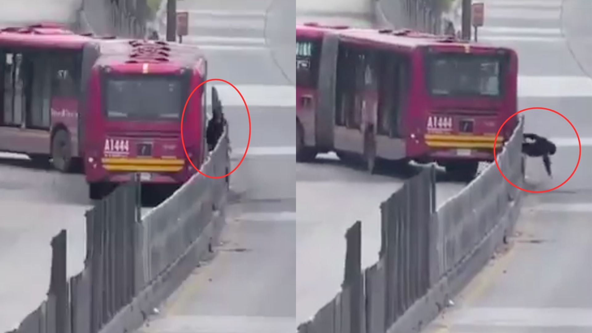 Impactante video: mujer casi es arrollada al intentar colarse en TransMilenio