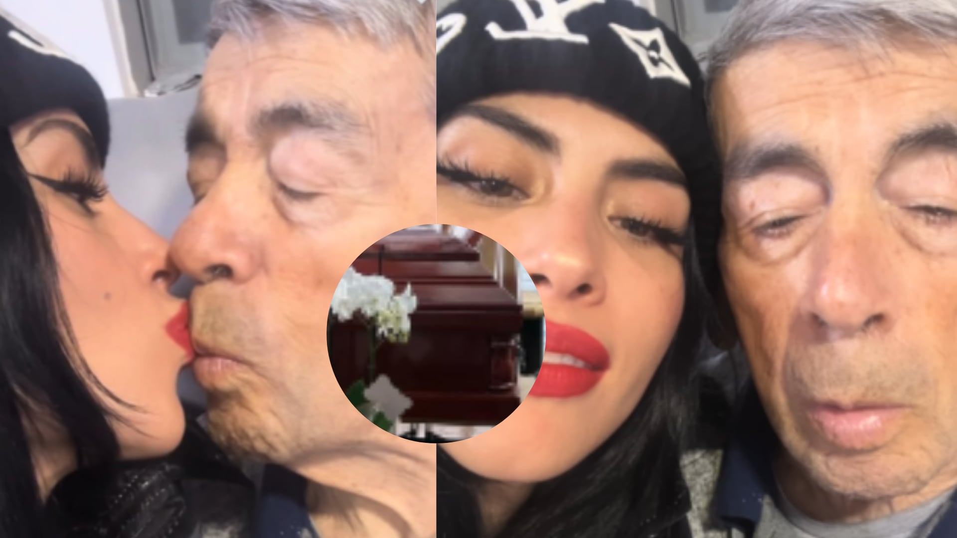 Jessica Cediel fue criticada por fotos junto al ataúd de su padre