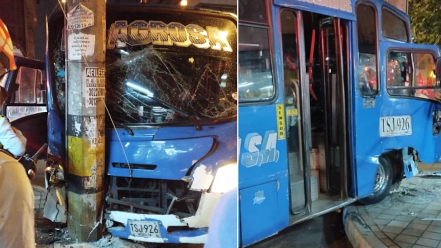 Dos buses se estrellaron en Medellín