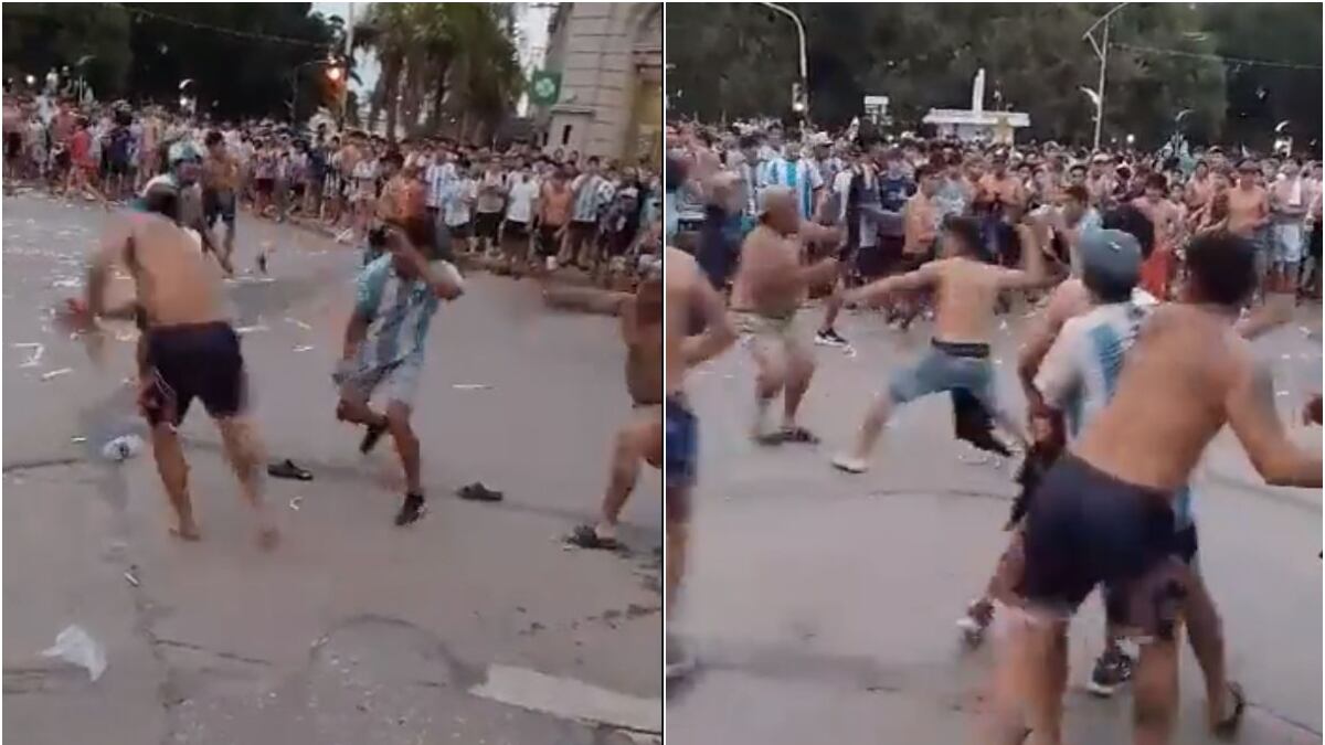 Batalla campal de hinchas argentinos: Se agarraron a cuchillo, piedra y casco