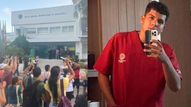 Plantón convocado en Barranquilla para pedir justicia por el caso del joven Hernán Darío Rodríguez Urrea herido presuntamente por la Policía.