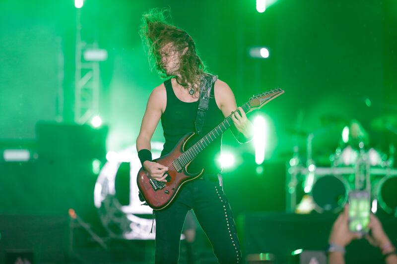 Epica, de Países Bajos, durante su presentación en Rock al Parque 2022.