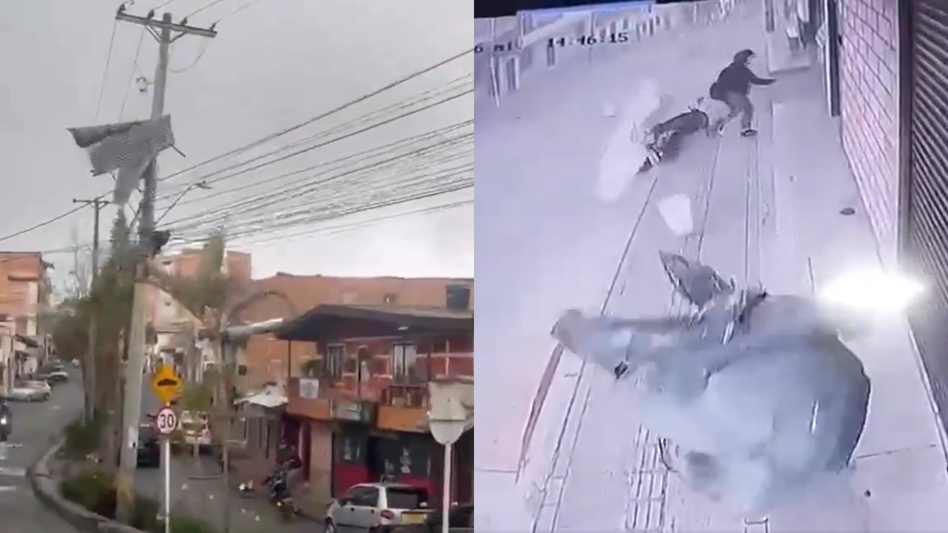 Imágenes del vendaval en Yarumal, Antioquia.