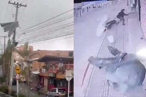 Videos captaron el momento en que feroz vendaval azotó a pueblo de Antioquia y arrancó techos a su paso