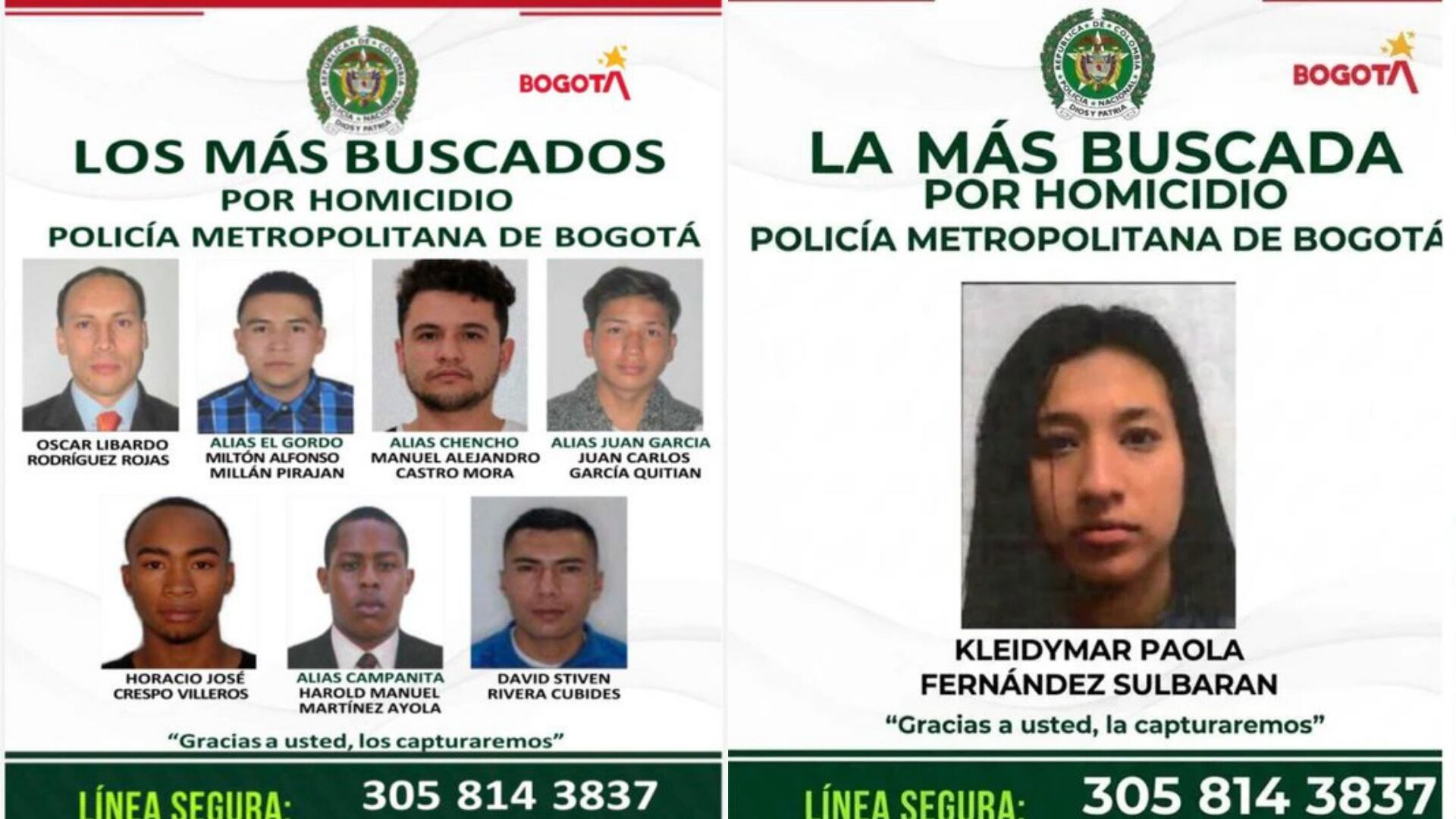 Cartel de los más buscados.
