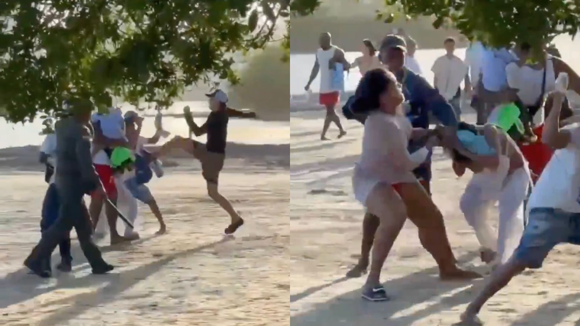En video quedó registrada fuerte pelea entre locales y turistas en playa de Cartagena