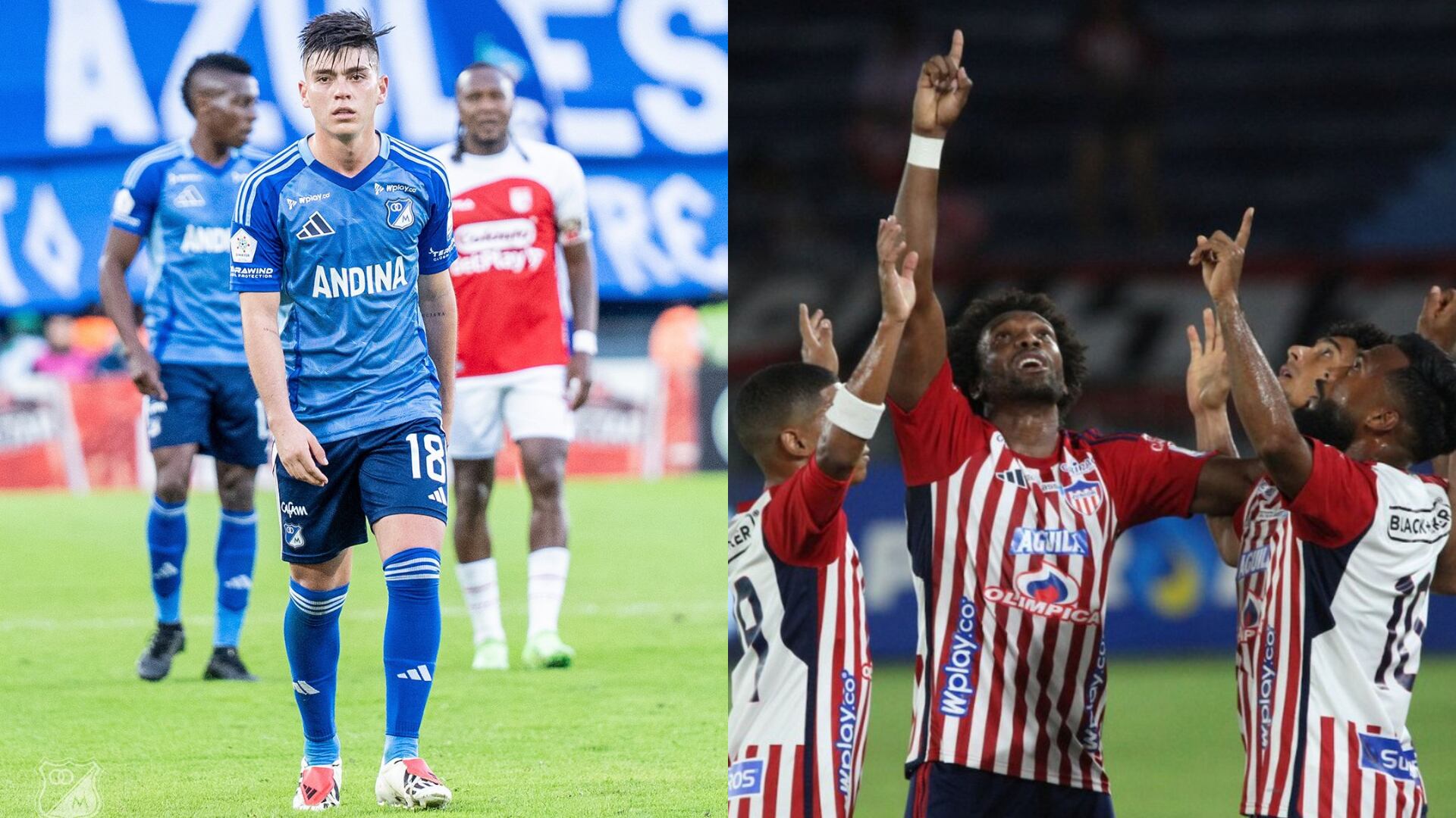 Junior y Millonarios - Fotos: Redes sociales de los equipos