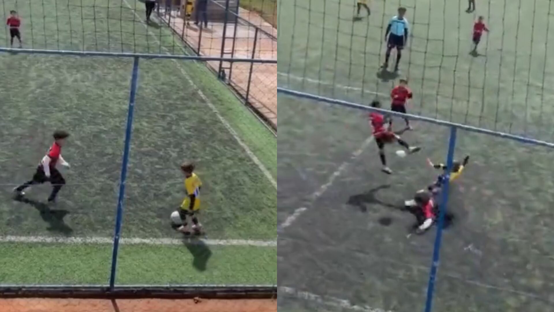 Brutal patada en la categoría infantil