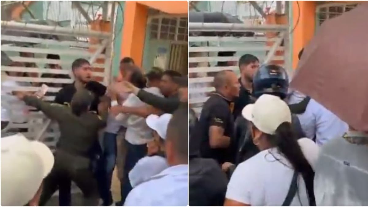 ciudadanos se enfrentaron a la policía y no dejaron cerrar colegio para poder votar