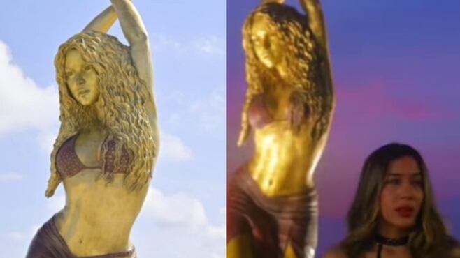 Creadora de contenido mostró de más frente a la estatua de Shakira en Barranquilla.