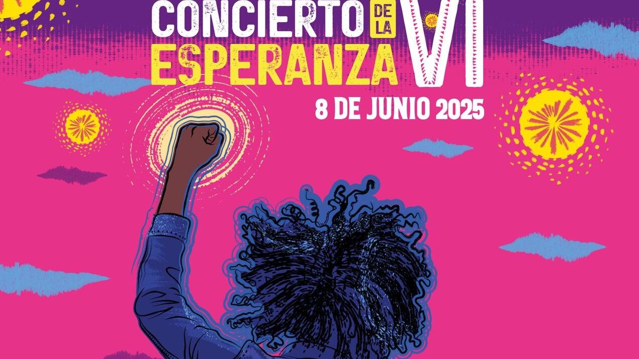Foto cartel de artistas del Concierto de La Esperanza: “Latinoamérica Migrante Resiste” en Bogotá.