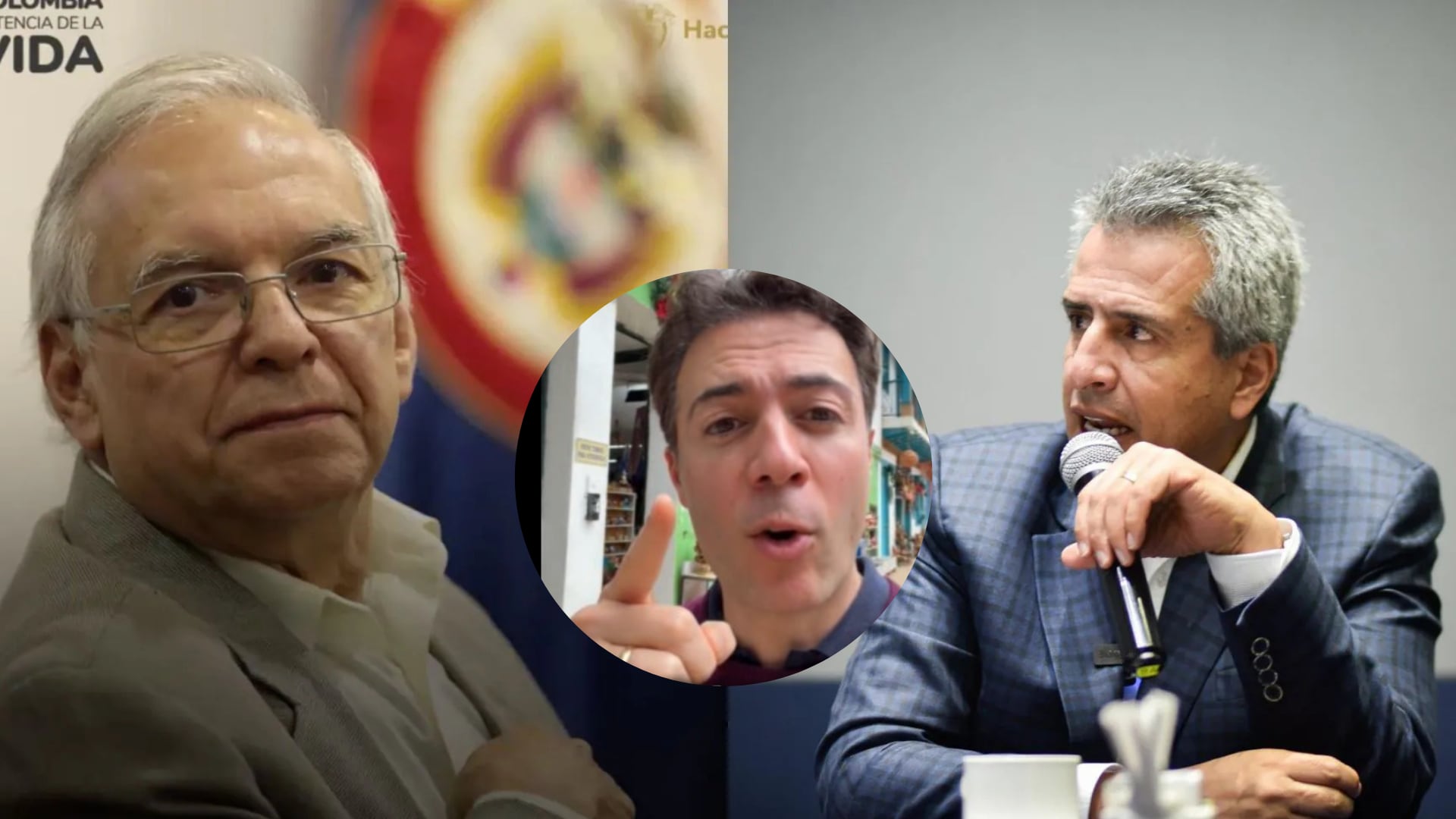 Quintero y los exministros Ricardo Bonilla y Luis Fernando Velasco