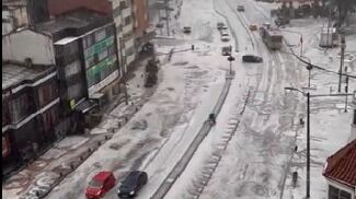 Granizada en Chapinero.