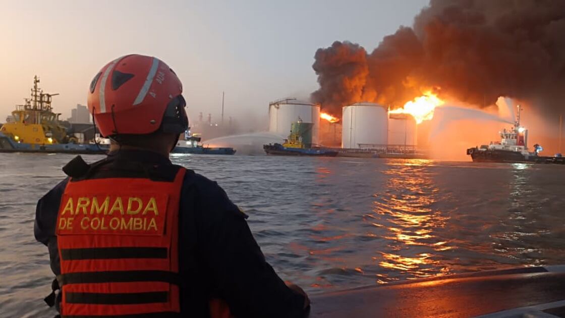 Incendio en el Puerto de Barranquilla.