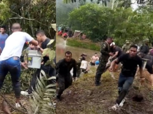 En video: cadena humana en Puerto Leguízamo salva a soldados tras accidente aéreo en Putumayo