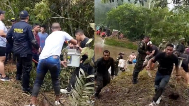 Foto Accidente aéreo en Putumayo: cadena humana en Puerto Leguízamo salvó decenas de soldados tras caída del Hércules C-130.