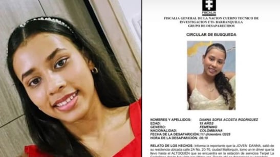 Foto de Danna Sofía Acosta apareció en España tras 48 horas desaparecida: autoridades investigan su viaje.