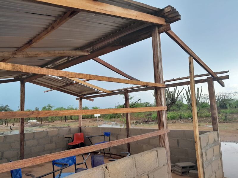 Colegio inundado en la Alta Guajira.