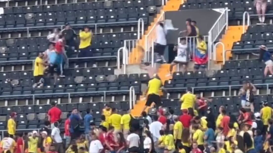 Hinchas de Colombia se agarraron entre ellos en partido contra Iraq