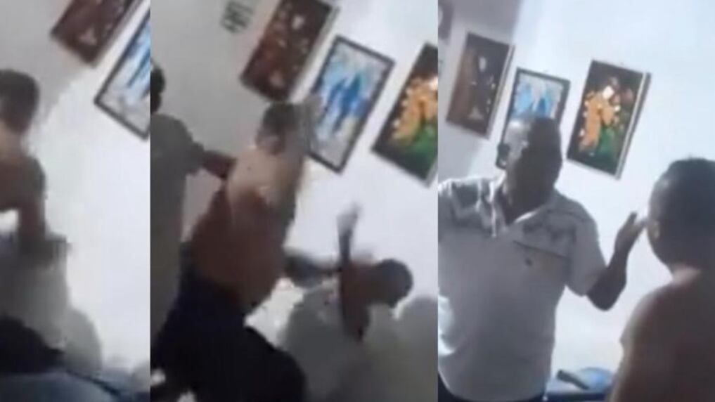 Hijo golpea a su papá en Soledad, Atlántico.