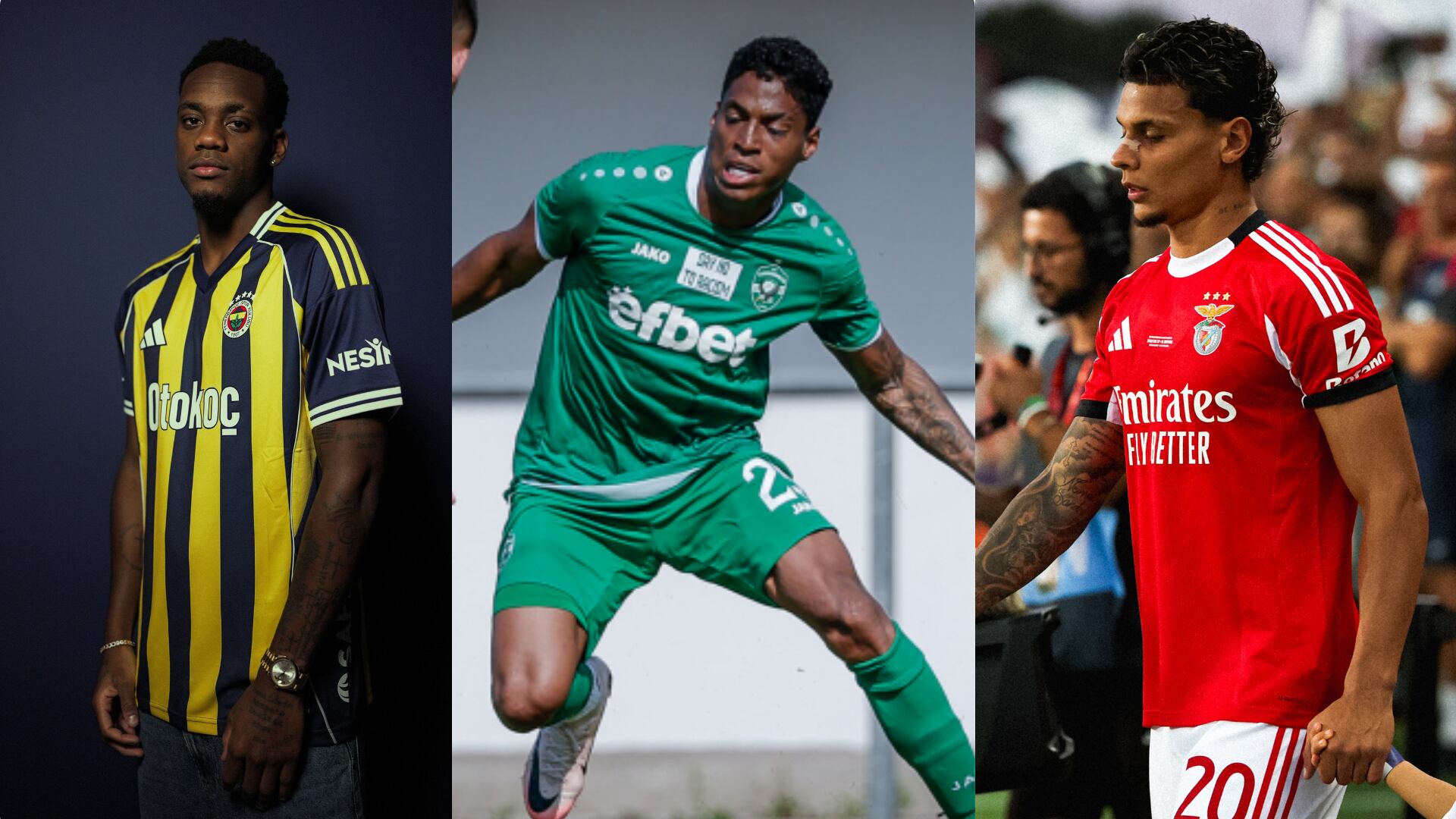 Colombianos en la Champions League - Fotos. Redes sociales del Lodogorest, Fenerbache y Benfica