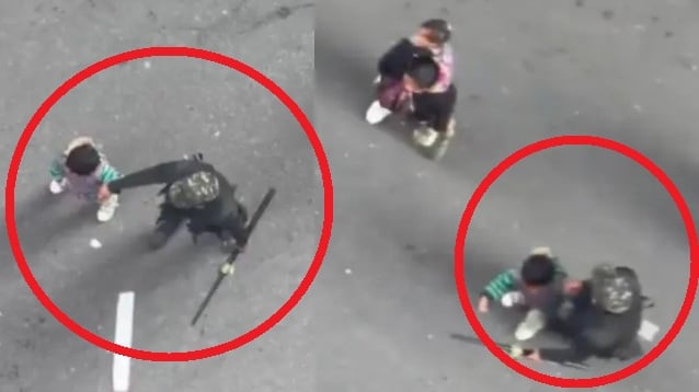 Foto video revela presunto uso de niños en enfrentamientos durante protesta indígena en el centro de Bogotá.