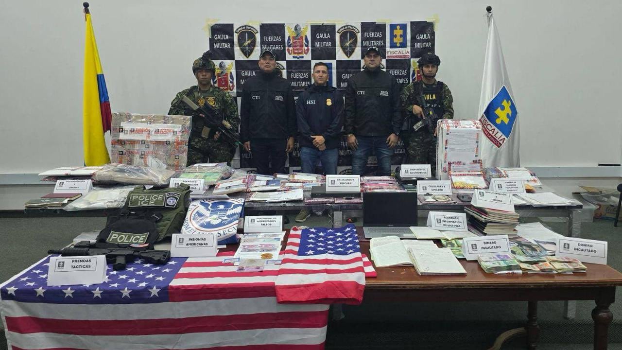 Objetos incautados en allanamientos.