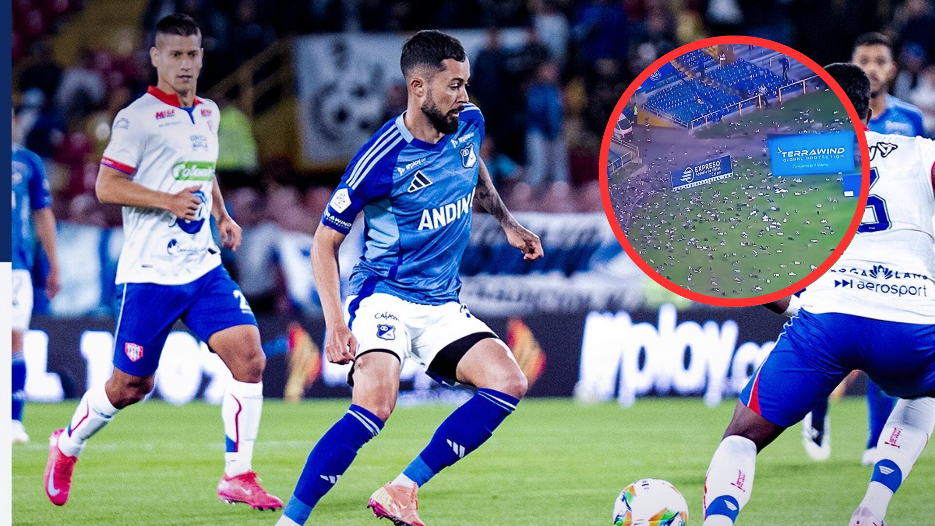 Lluvia de zapatos en El Campín: La particular protesta de los hinchas de Millonarios