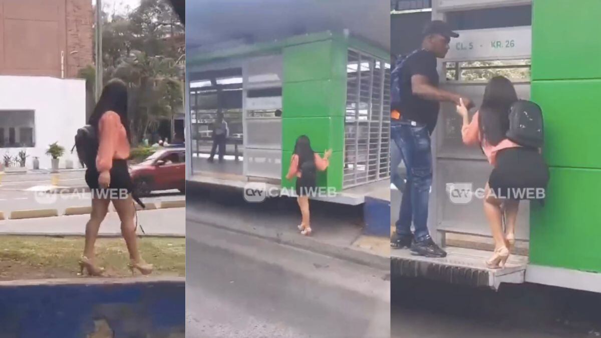 Un ciudadano expuso a una mujer que estaba colada en una estación del MÍO en Cali