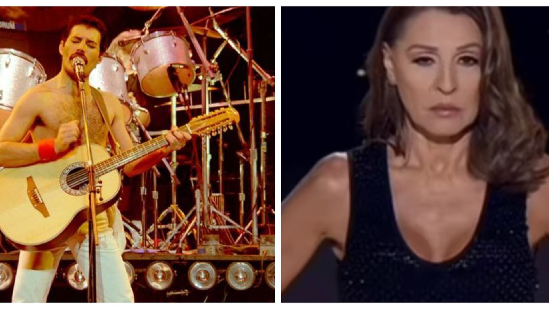 Yo me llamo Freddie Mercury casi deja sorda a Amparo Grisales (Captura de pantalla Yo me llamo y getty images)