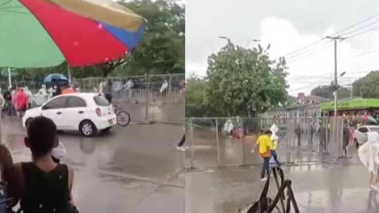 Llueve en el Estadio Metropolitano previo al partido Colombia contra Argentina en Barranquilla.