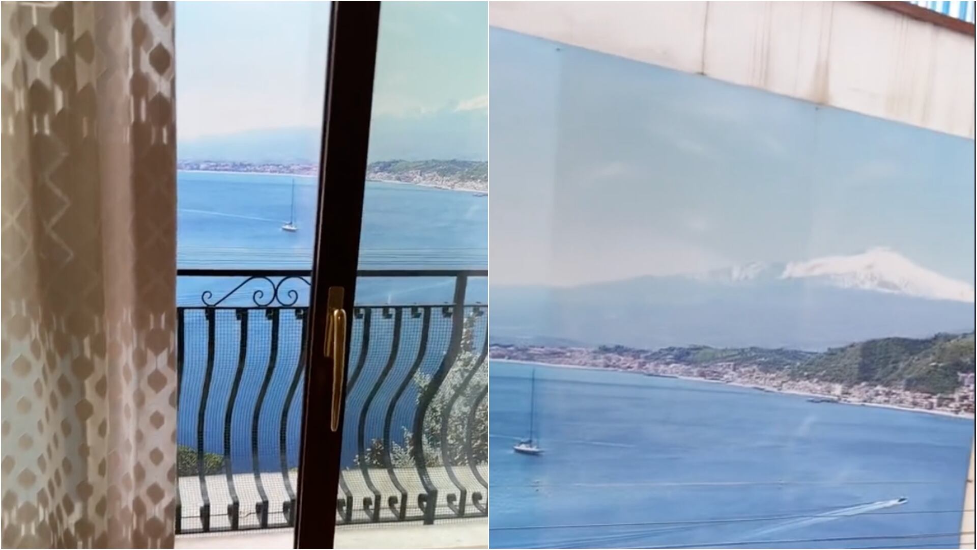 Usuaria denunció estafa en Airbnb: quería una vista al mar y resultó siendo una pared pintada (Redes sociales Clarisa Murgia)