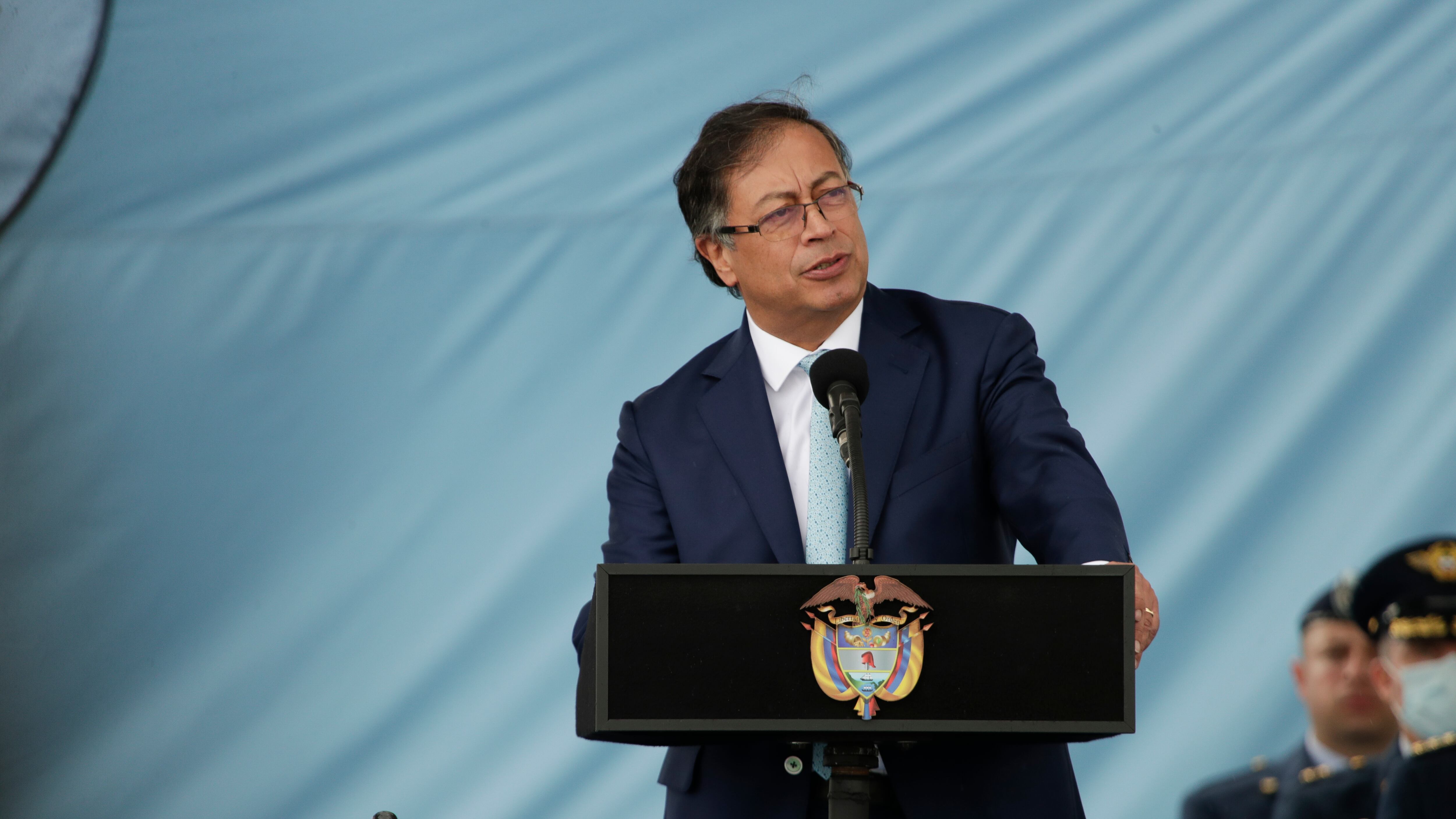 Gustavo Petro, presidente de Colombia, durante la celebración de los 103 años de la Fuerza Aérea Colombiana