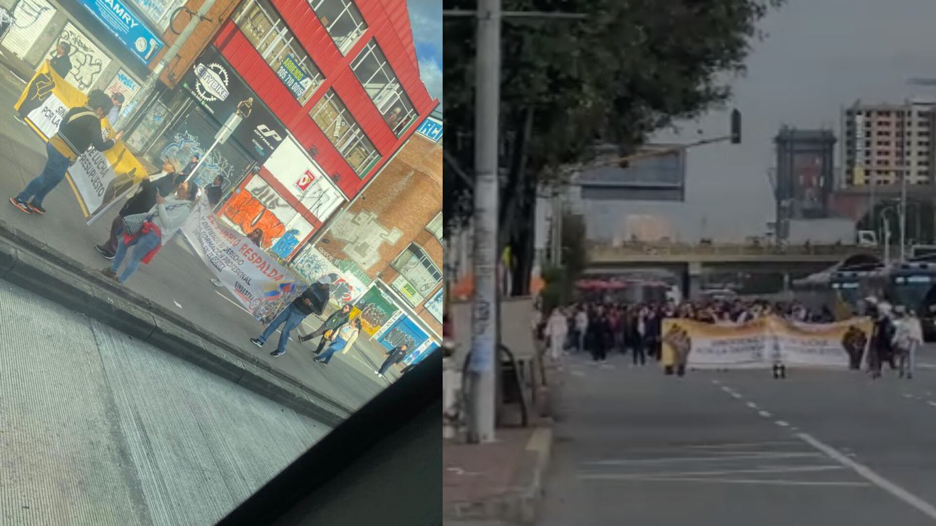 Manifestación en la Avenida Caracas.
