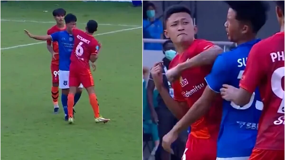 Futbolista noqueó a su rival con contundente codazo y le deformó el rostro