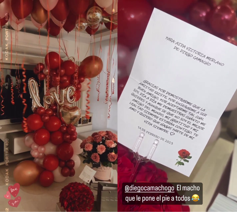 Aida Victoria Merlano recibió varios regalos durante el Día de San Valentín