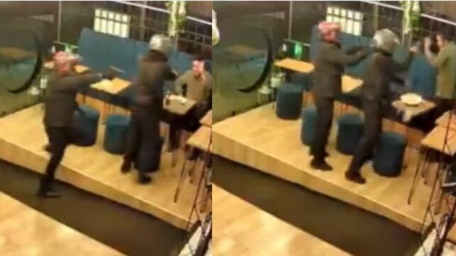 Foto violentos ladrones armados intimidaron y robaron a pareja en un restaurante en Cedritos en Bogotá.