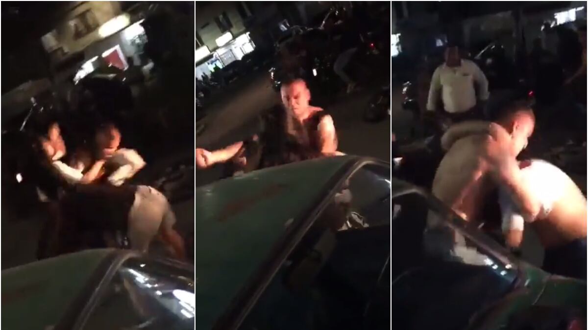 Hombre se agarró a puños con dos mujeres a las que les tiró sin compasión