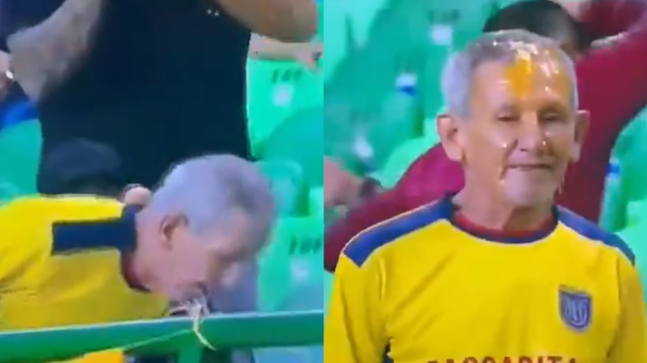 Hombre juega con un huevo y pasa lo inevitable - Fotos: Transmisión de un partido tomadas el 22 de marzo del 2026