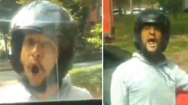 Agresión de motociclista en Medellín