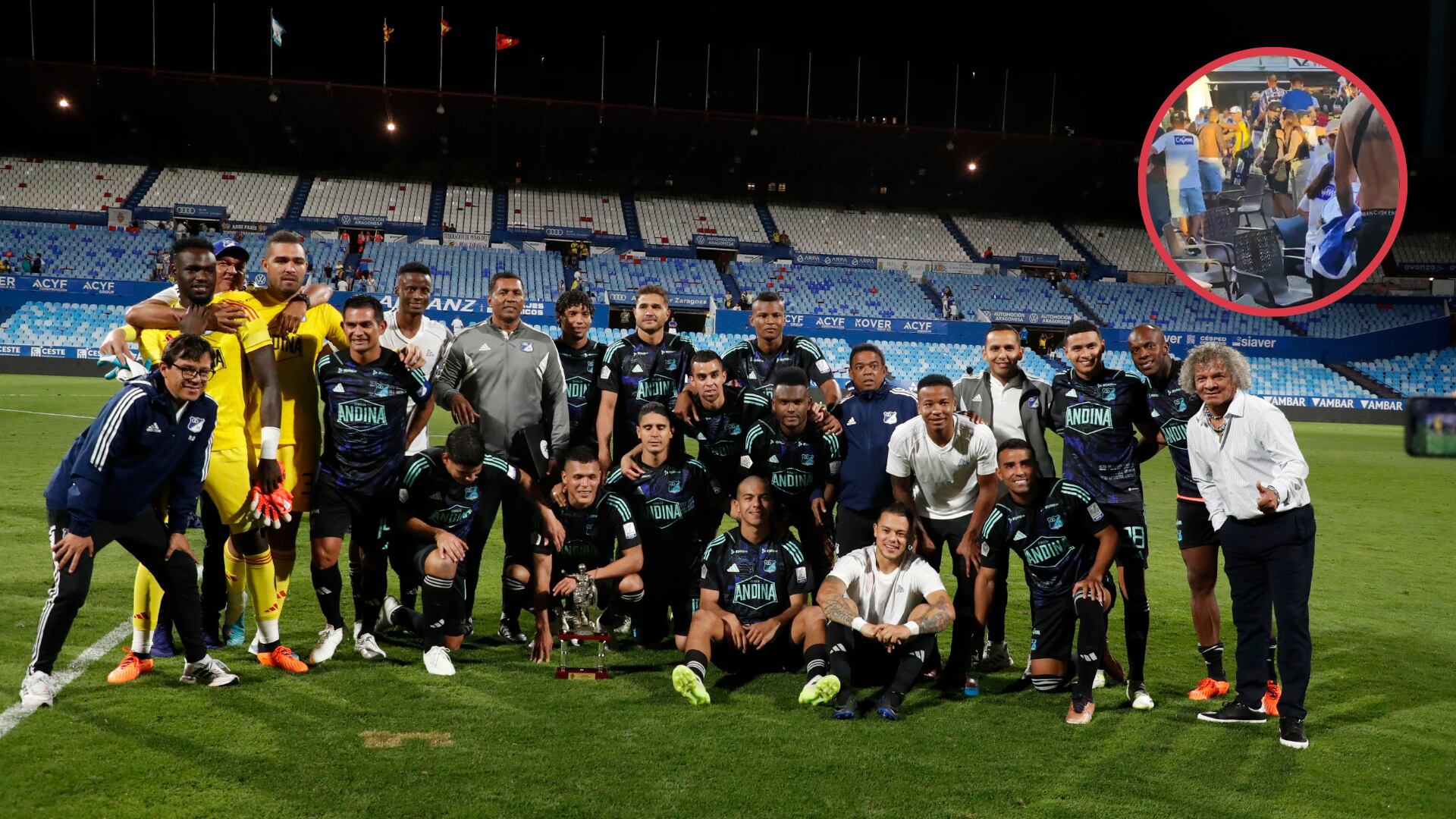 Hinchas de Millonarios se agarraron en España