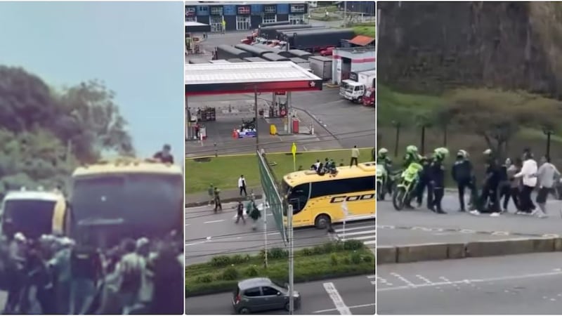 Hinchas de Cali armaron caos en su paso por Pereira: pelea con la policía y denuncia de saqueo
