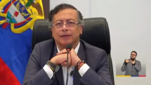 Foto del presidente Gustavo Petro en alocución sobre atentado a Miguel Uribe.