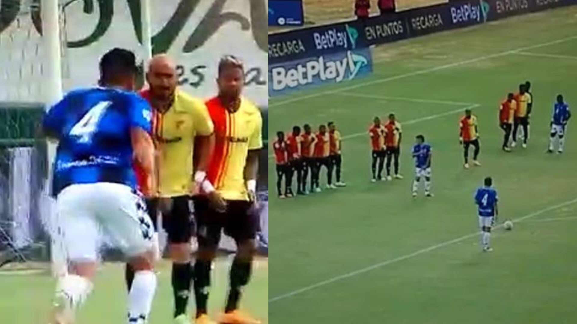 Henry Plazas hizo dos goles de tiro libre en el partido Boyacá Chicó vs. Pereira